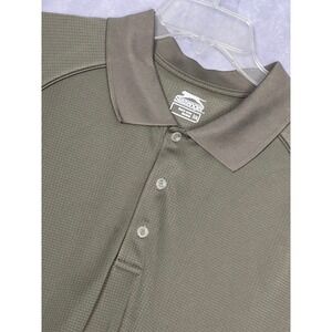 Slazenger Polo Shirt Mens XXL Brown Olive Green Excellent Textured Performance